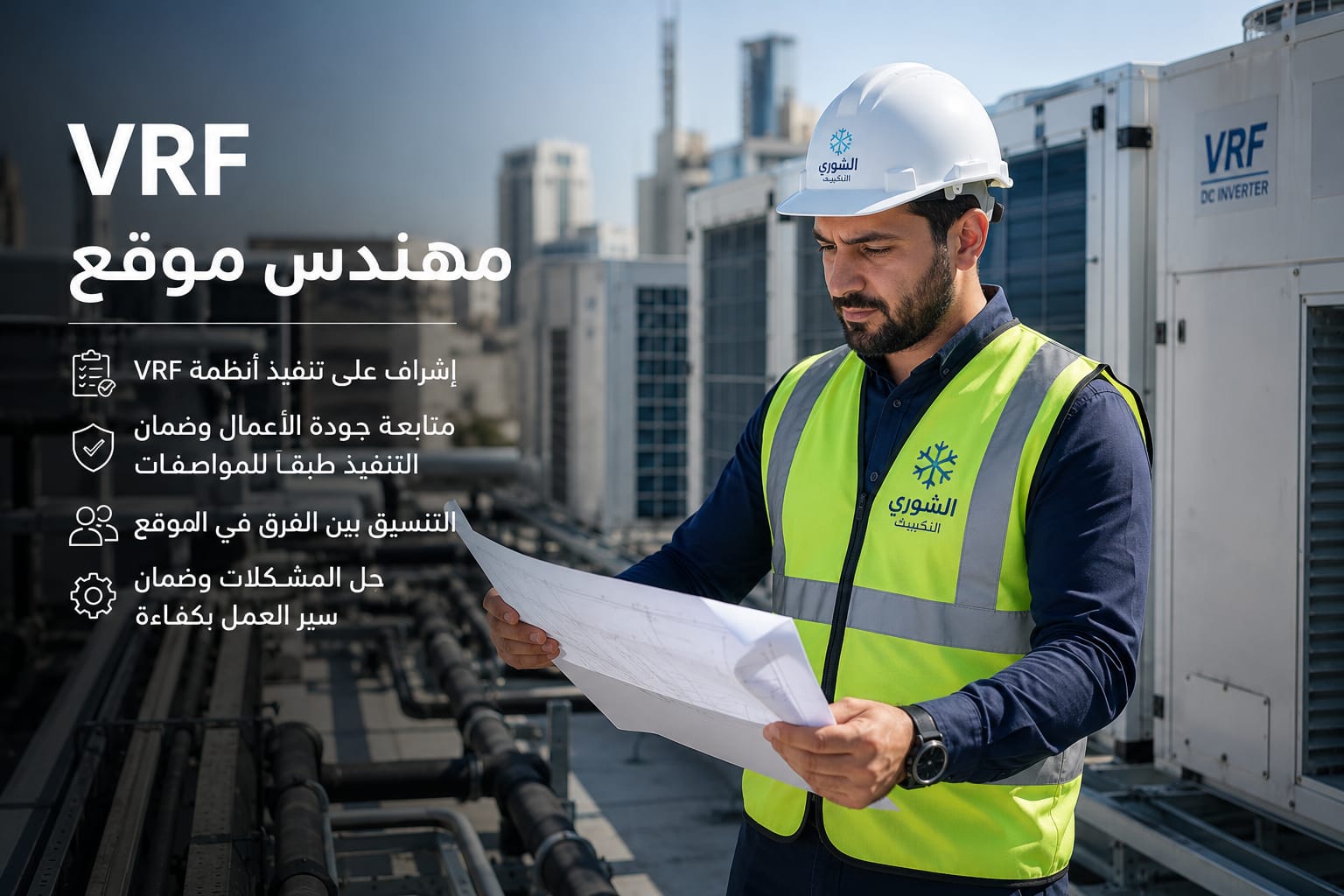 وظيفة مهندس موقع VRF — شركة الشوري لحلول التكييف